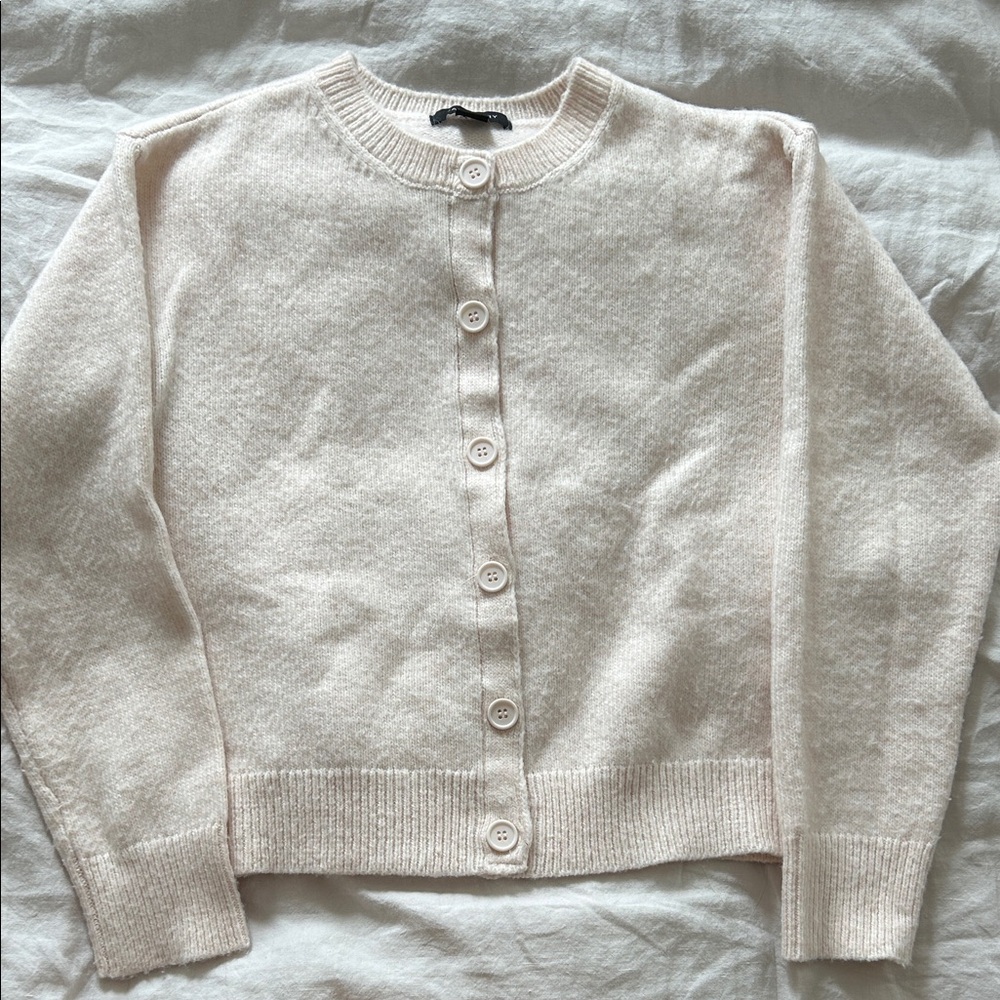 Classic Crewneck Button-Front Sweater Cardigan